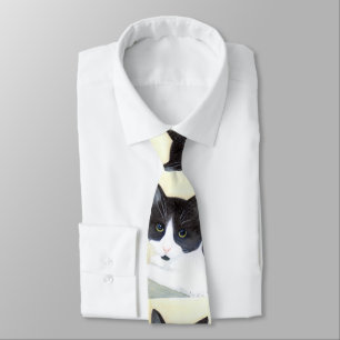 Black and White Cat Tie Slips