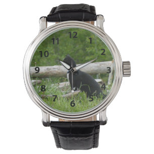 Black and White Cat Watch Armbandsur