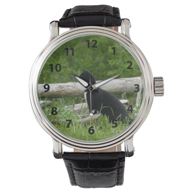Black and White Cat Watch Armbandsur (Framsida)