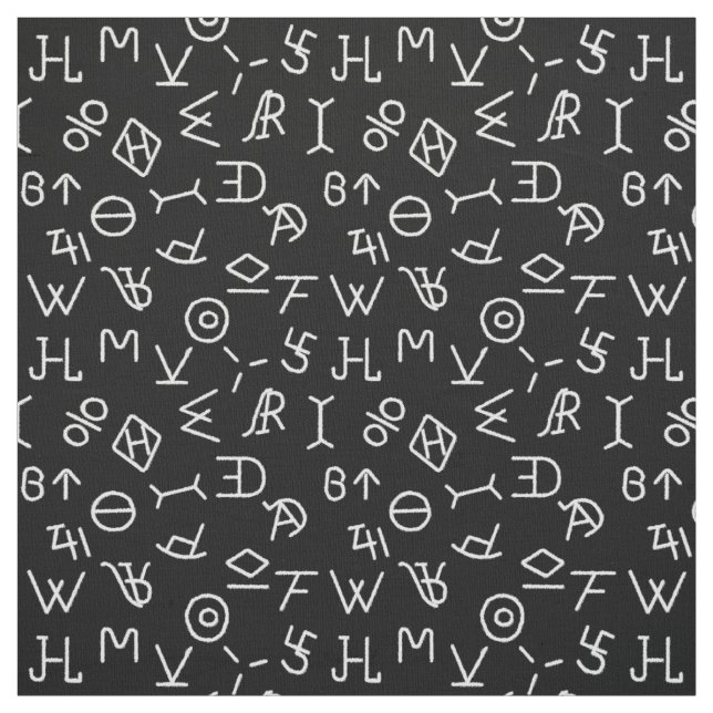 Black and White Cattle Brands Fabric Tyg (Provkarta)