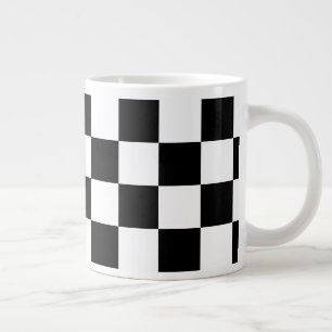 Black and White Checker Jumbo Mugg