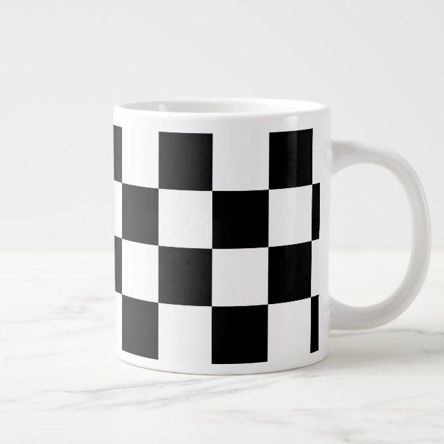 Black and White Checker Jumbo Mugg (Höger)