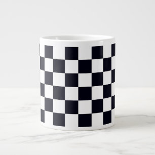 Black and White Checker Mönster Jumbo Mugg