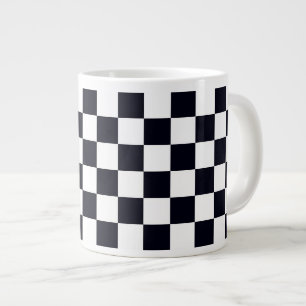 Black and White Checker Mönster Jumbo Mugg