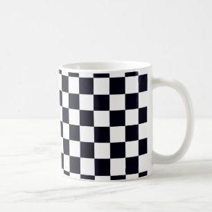 Black and White Checker Mönster Kaffemugg