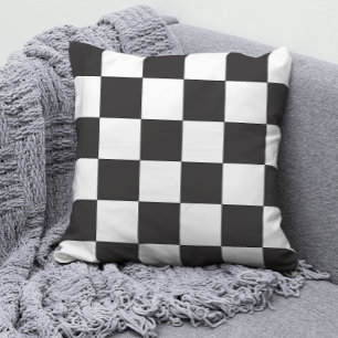Black and White Checker Mönster Kudde