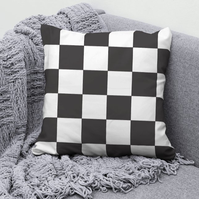 Black and White Checker Mönster Kudde (Skapare uppladdad)