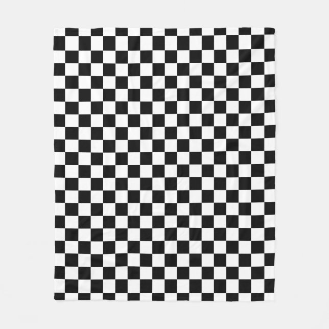 Black and white checkerboard pattern  fleecefilt (Framsidan)
