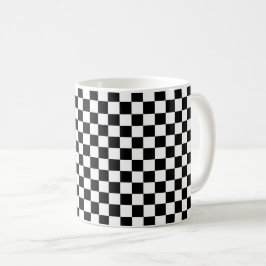 Black and white checkerboard pattern  kaffemugg