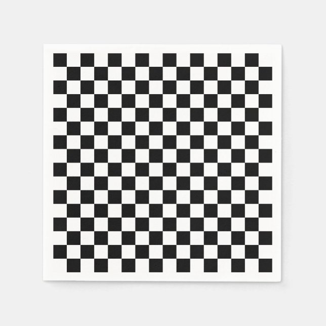 Black and white checkerboard pattern  pappersservett (Framsidan)