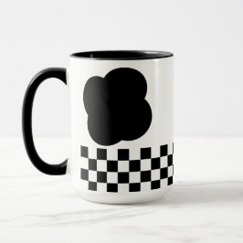 Black and White Checkerboard Two-Tone Mug Mugg