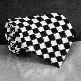 Black and White Checkered Custom Necktie Slips