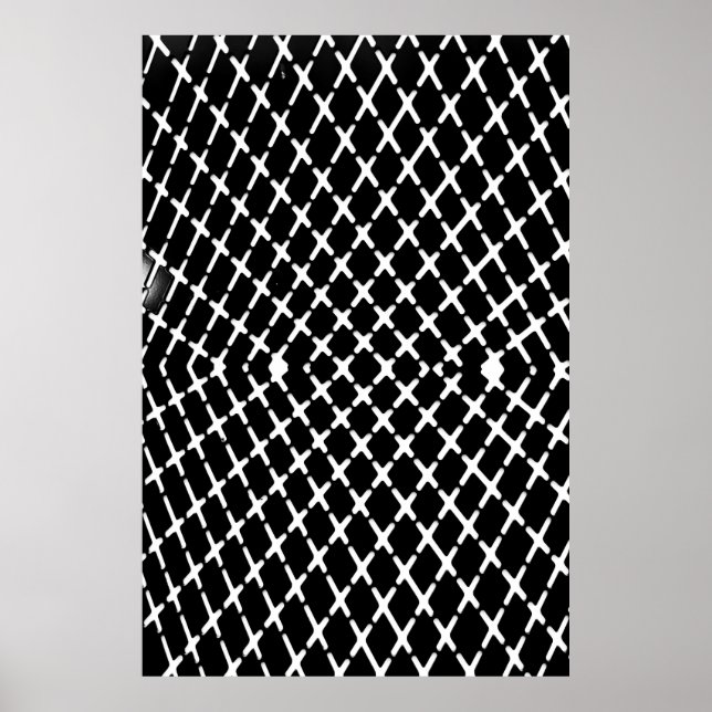Black and white checkered illustration poster (Framsidan)