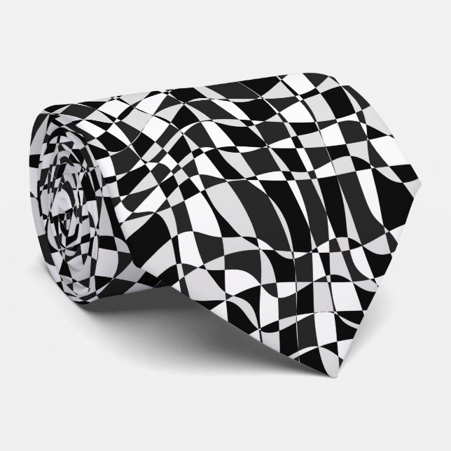 Black and White Checkered Warp Pattern Slips (Rullad)