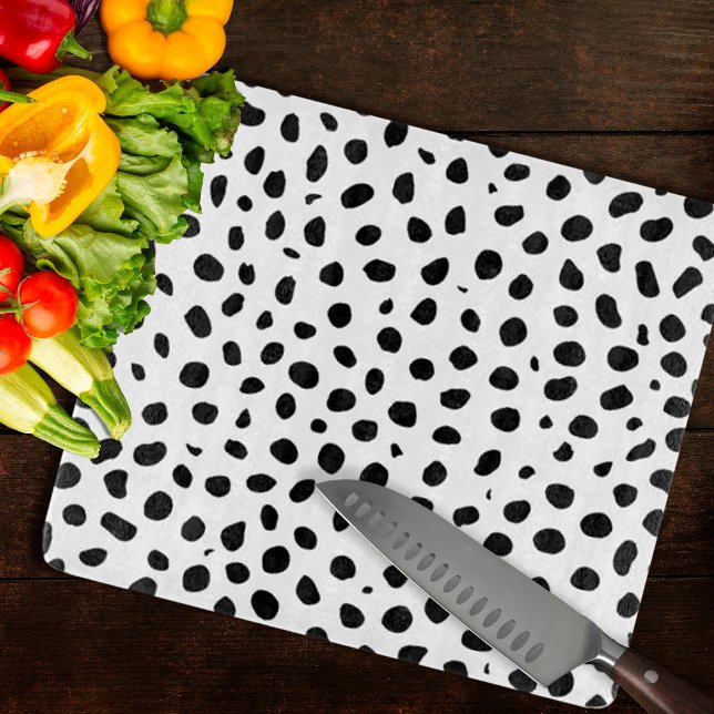 Black and White Cheetah Spots (Black And White Cheetah Spots Cutting Board byLooly Elzayat
)