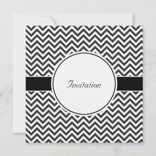 Black and White Chevron Inbjudningar