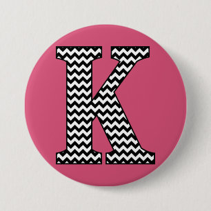 Black and White Chevron "K" Monogram Knapp