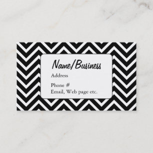 Black and White Chevron Mönster Artist Visitkort
