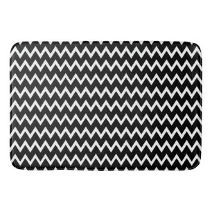 Black and White Chevron Mönster Badrumsmatta