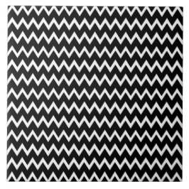Black and White Chevron Mönster Kakelplatta