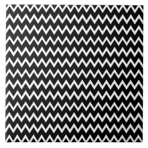 Black and White Chevron Mönster Kakelplatta