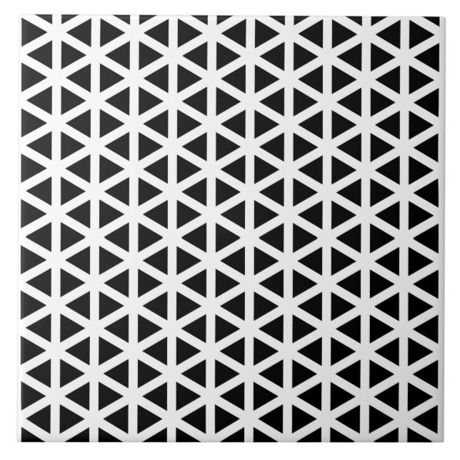 Black and White Chevron Mönster Kakelplatta (Framsidan)