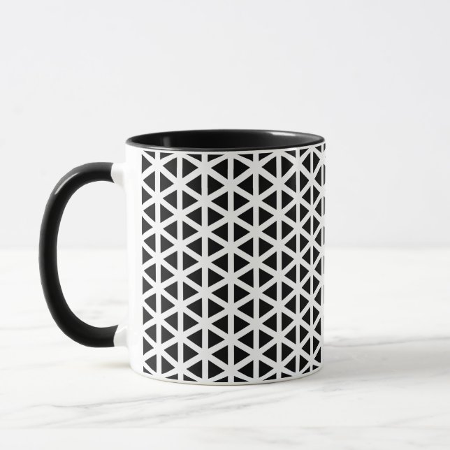 Black and White Chevron Mönster Mugg (Vänster)