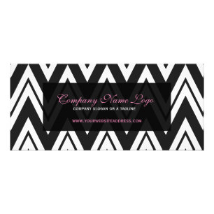 Black and White Chevron Mönster Reklamkort