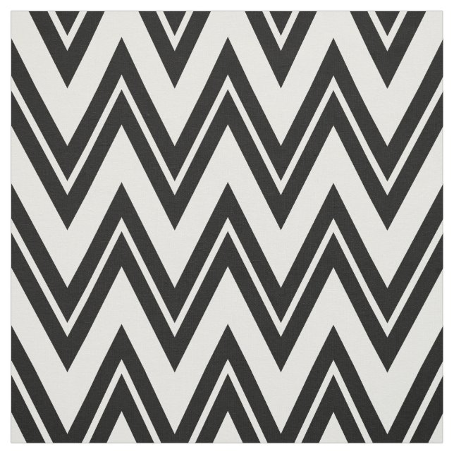 Black and White Chevron Mönster Tyg (Provkarta)