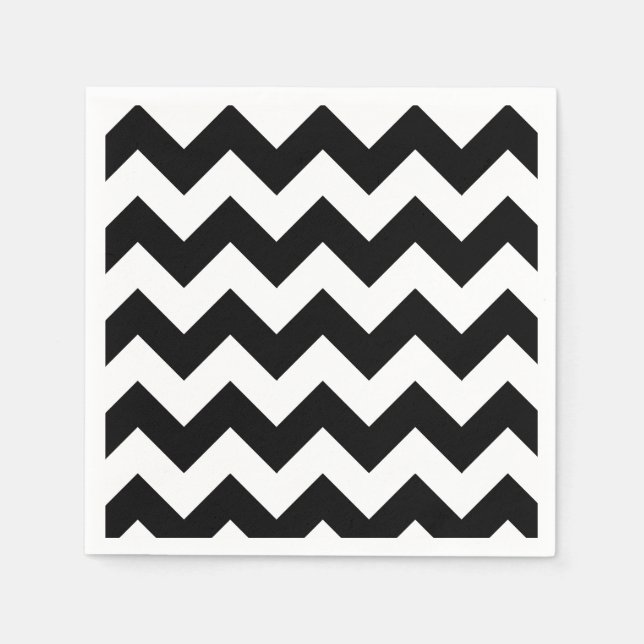 Black and White Chevron Pappersservett (Framsidan)