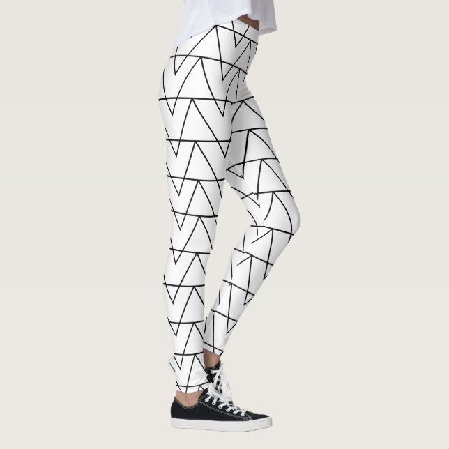 Black and White Chevron Rand Leggings (Höger)