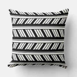 Black and White Chevron Rand Mönster Kudde