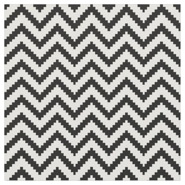 Black and White Chevron Tyg (Närbild)