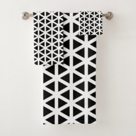 Black and White Chevron Zigzag Mönster Bath Towel