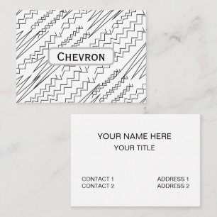 Black and White Chevron Zigzag Rand Visitkort