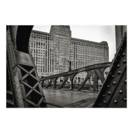 Black and White Chicago City View Fototryck