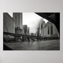 Black and White Chicago View-fotografi Poster