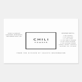 Black and White Chili Powder Spice Blend Rektangulärt Klistermärke