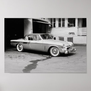 Black and White Classic Car 1968 Europe Poster