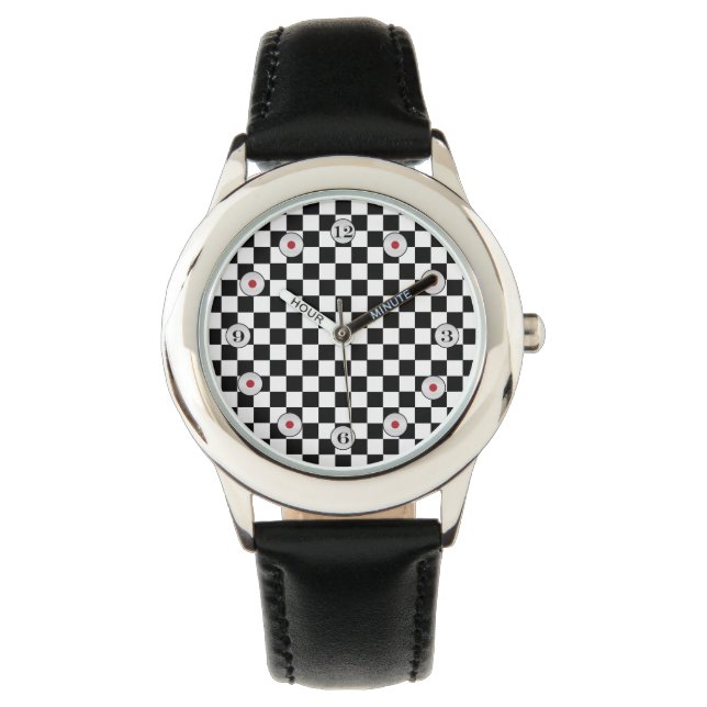 Black and White Classic Checkerboard av STaylor Armbandsur (Framsida)