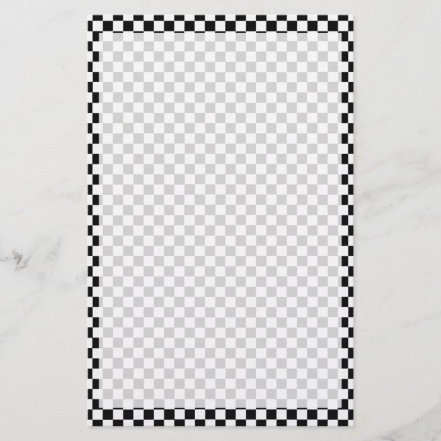 Black and White Classic Checkerboard av STaylor Brevpapper (Framsida)