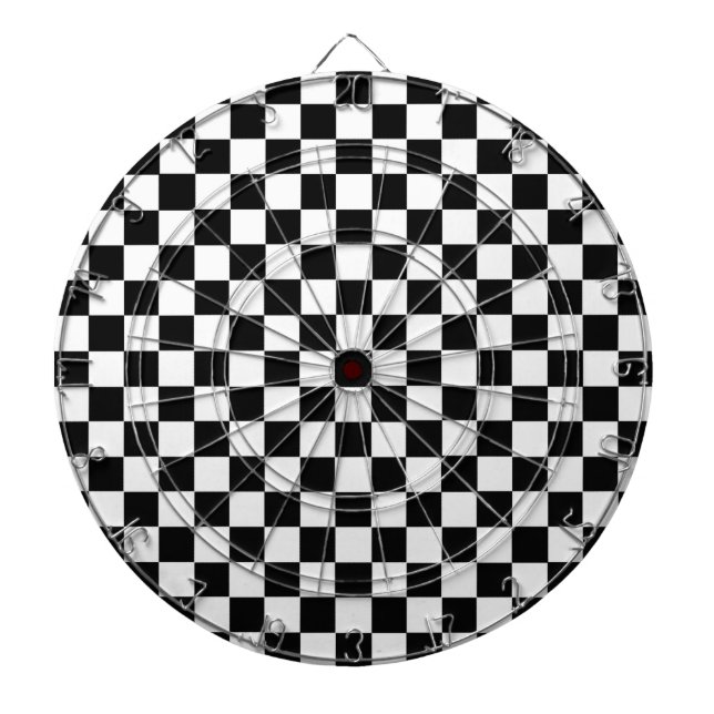 Black and White Classic Checkerboard av STaylor Darttavla (Framsidan)