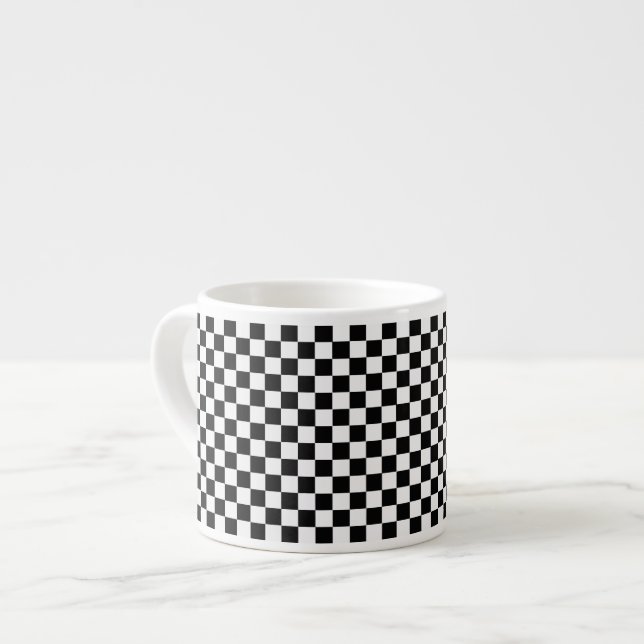 Black and White Classic Checkerboard av STaylor Espressomugg (Framsida vänster)