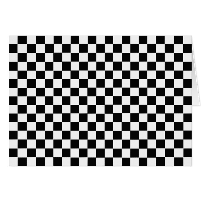 Black and White Classic Checkerboard av STaylor Hälsningskort (Framsidan Horizontal)
