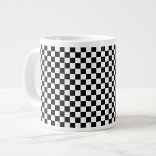 Black and White Classic Checkerboard av STaylor Jumbo Mugg