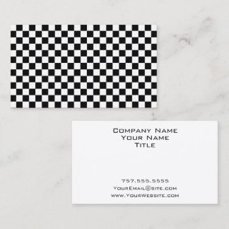 Black and White Classic Checkerboard av STaylor Visitkort