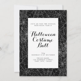Black and White cobweb Halloween Boll inbjudan