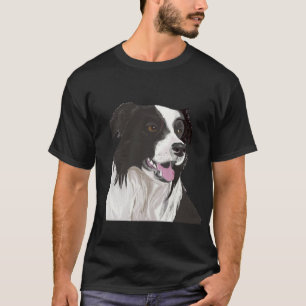 Black and White Collie med Brown öga T Shirt