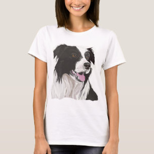 Black and White Collie med Brown öga Tröja