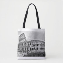Black and White Colosseum Rom Tote Bag